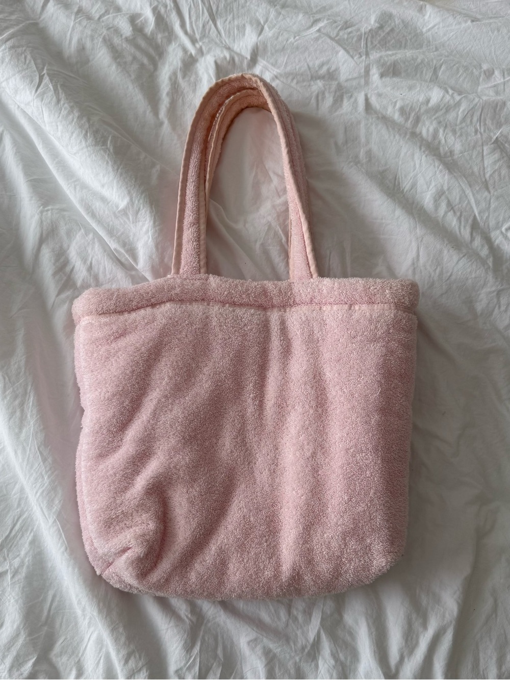 Zara Pink Terry Cloth Tote Bag